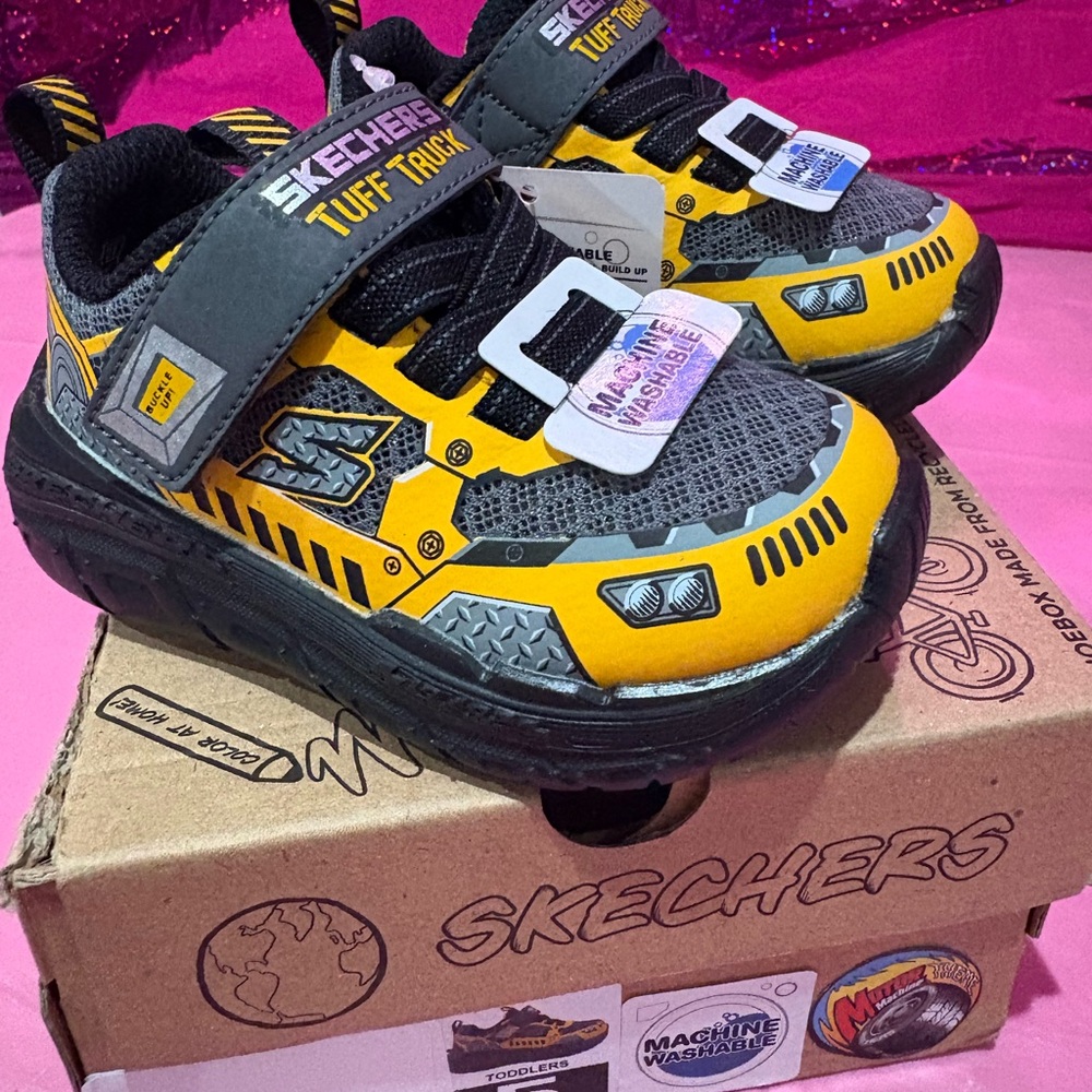 Skechers Tuff Track Kids' Shoes - Yellow and Black